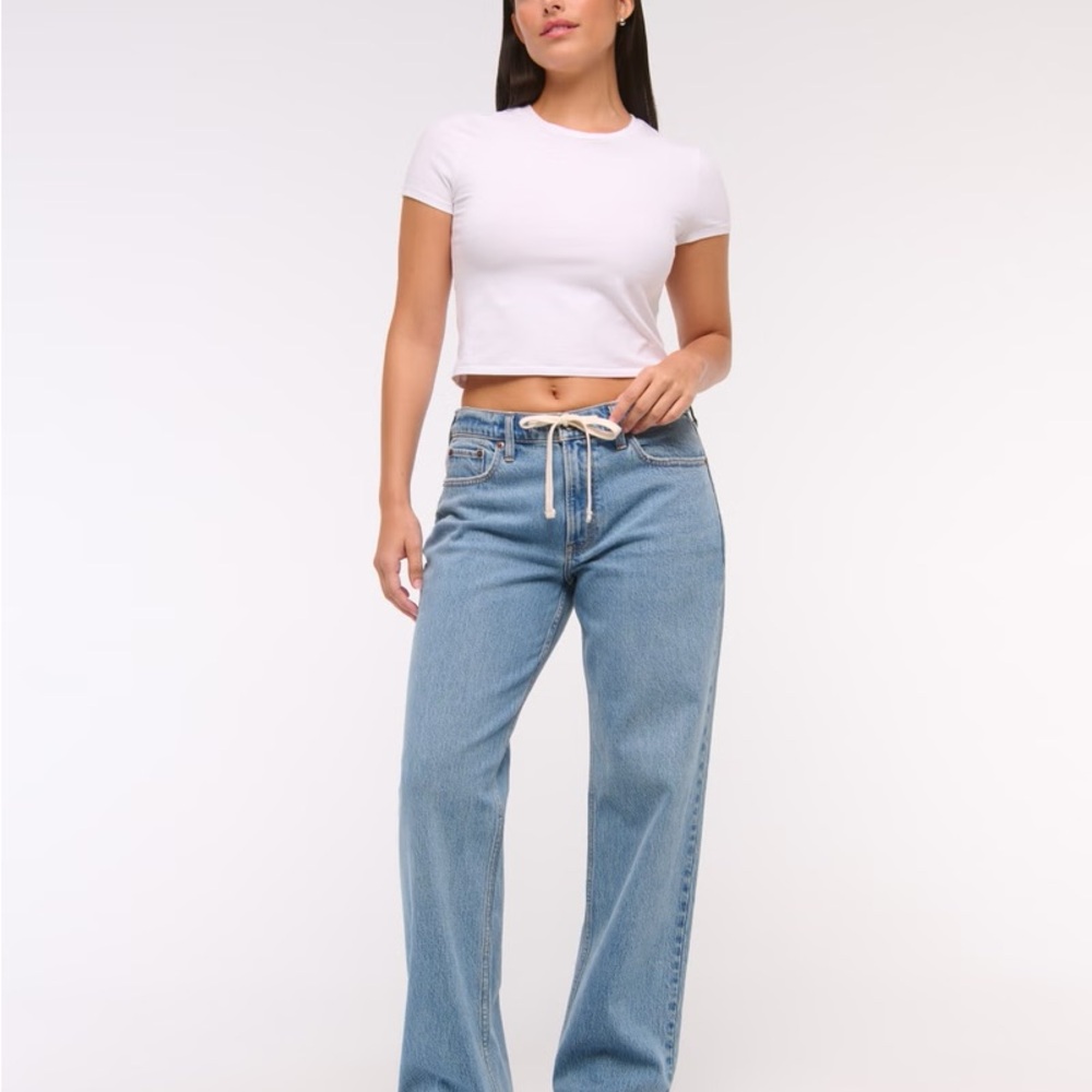 Abercrombie & Fitch Tie Waist Baggy Low Rise Jeans